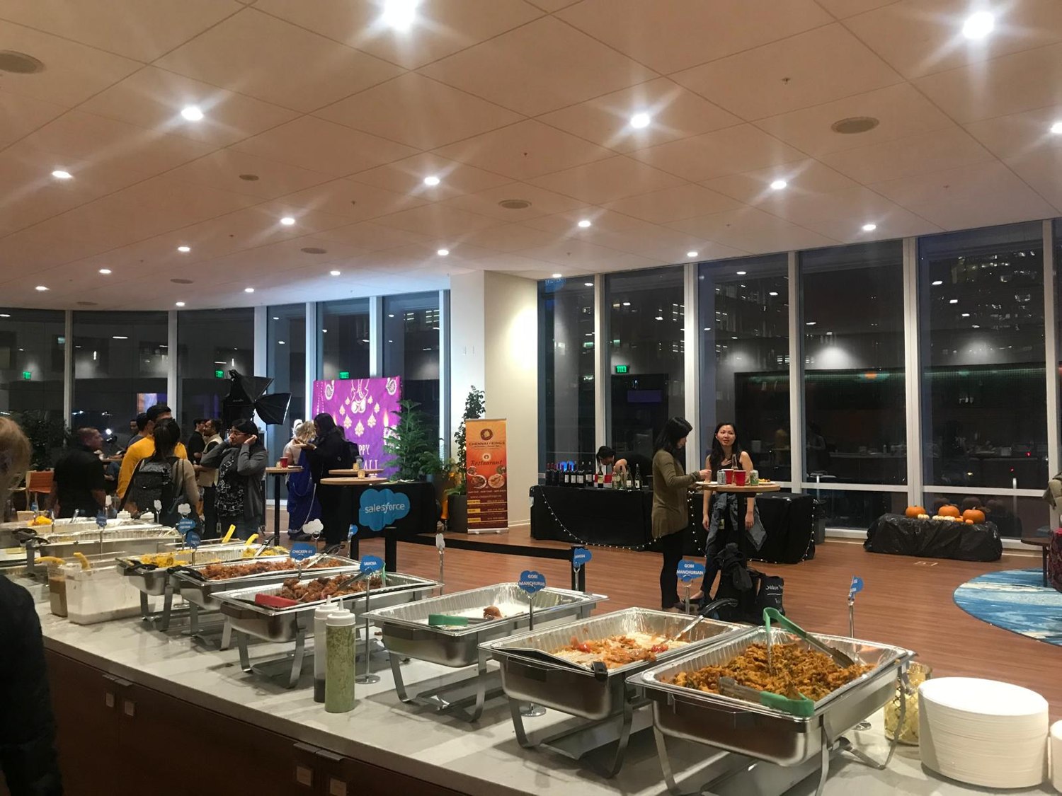 A spread prepared for the occasion at the Salesforce event catered by Chennai Kings