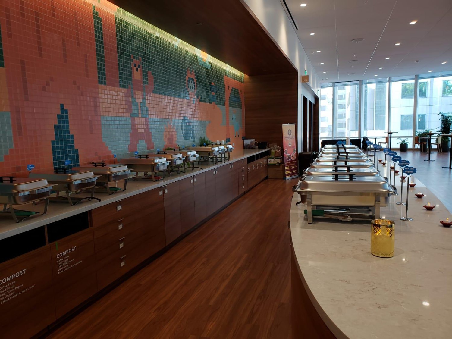 Two on-site food stations at the Salesforce event catered by Chennai Kings